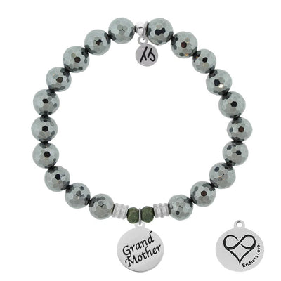 BRACELETS - Terahertz Stone Bracelet With Grandmother Sterling Silver Charm