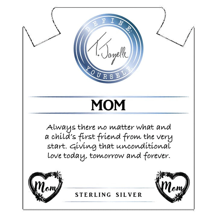 BRACELETS - Terahertz Stone Bracelet With Heart Mom Sterling Silver Charm