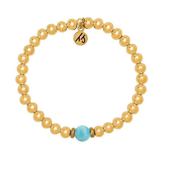 BRACELETS - The Cape Bracelet - Gold Filled With Larimar Ball