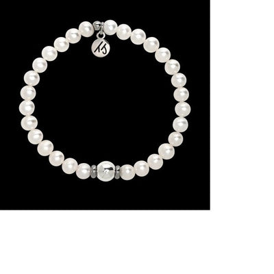 BRACELETS - The Cape Bracelet Reverse- Pearl With 6mm Silver Steel Ball