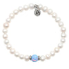 BRACELETS - The Cape Bracelet Reverse- Pearl With Denim Blue Opal Ball