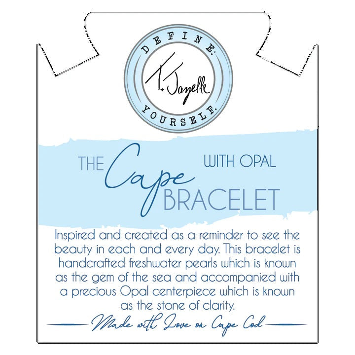 BRACELETS - The Cape Bracelet Reverse- Pearl With Denim Blue Opal Ball