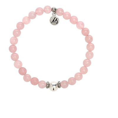 BRACELETS - The Cape Bracelet Reverse- Rose Quartz With Silver Steel Ball