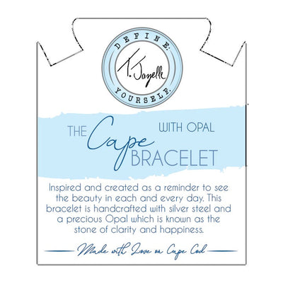 BRACELETS - The Cape Bracelet - Silver Steel With Denim Blue Opal Ball