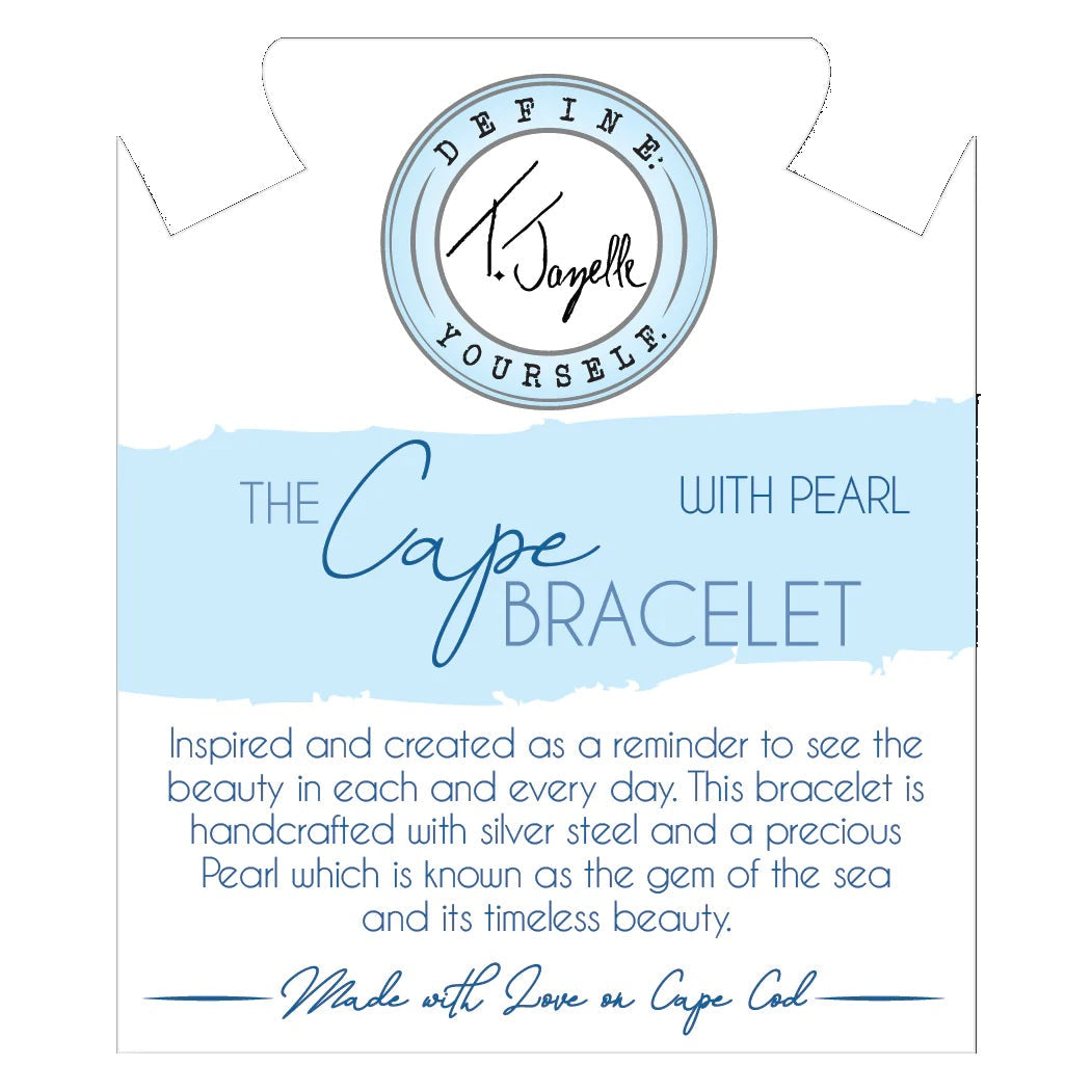 BRACELETS - The Cape Bracelet - Silver Steel With Pearl Ball