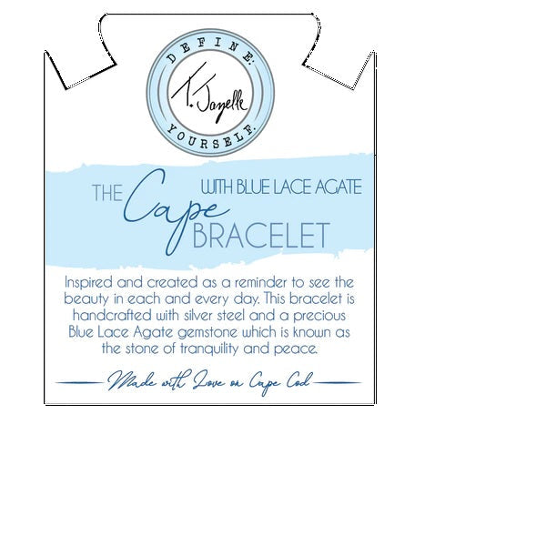 BRACELETS - The Cape Bracelet - Stainless Steel With Blue Lace Agate Ball