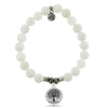 BRACELETS - White Moonstone Gemstone Bracelet With Family Tree Sterling Silver Charm