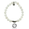 BRACELETS - White Moonstone Gemstone Bracelet With Thank You Sterling Silver Charm