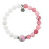 BRACELETS - Yin-Yang Balance Bracelet With White Jade And Light Pink Jade Gemstone Bracelet