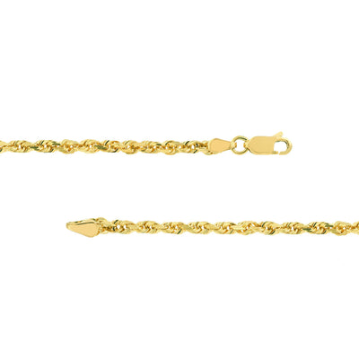 Chain - 14K Yellow Gold 2.7mm Diamond Cut Rope Chain