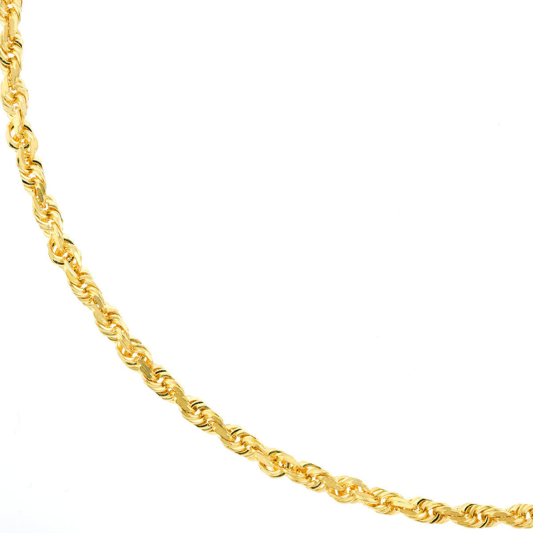 Chain - 14K Yellow Gold 3.0mm Diamond Cut Rope Chain