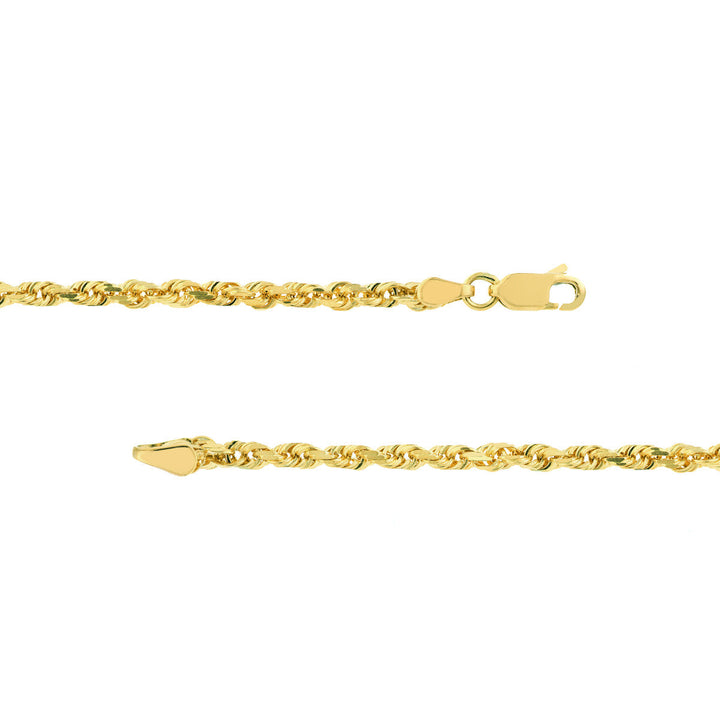 Chain - 14K Yellow Gold 3.0mm Diamond Cut Rope Chain