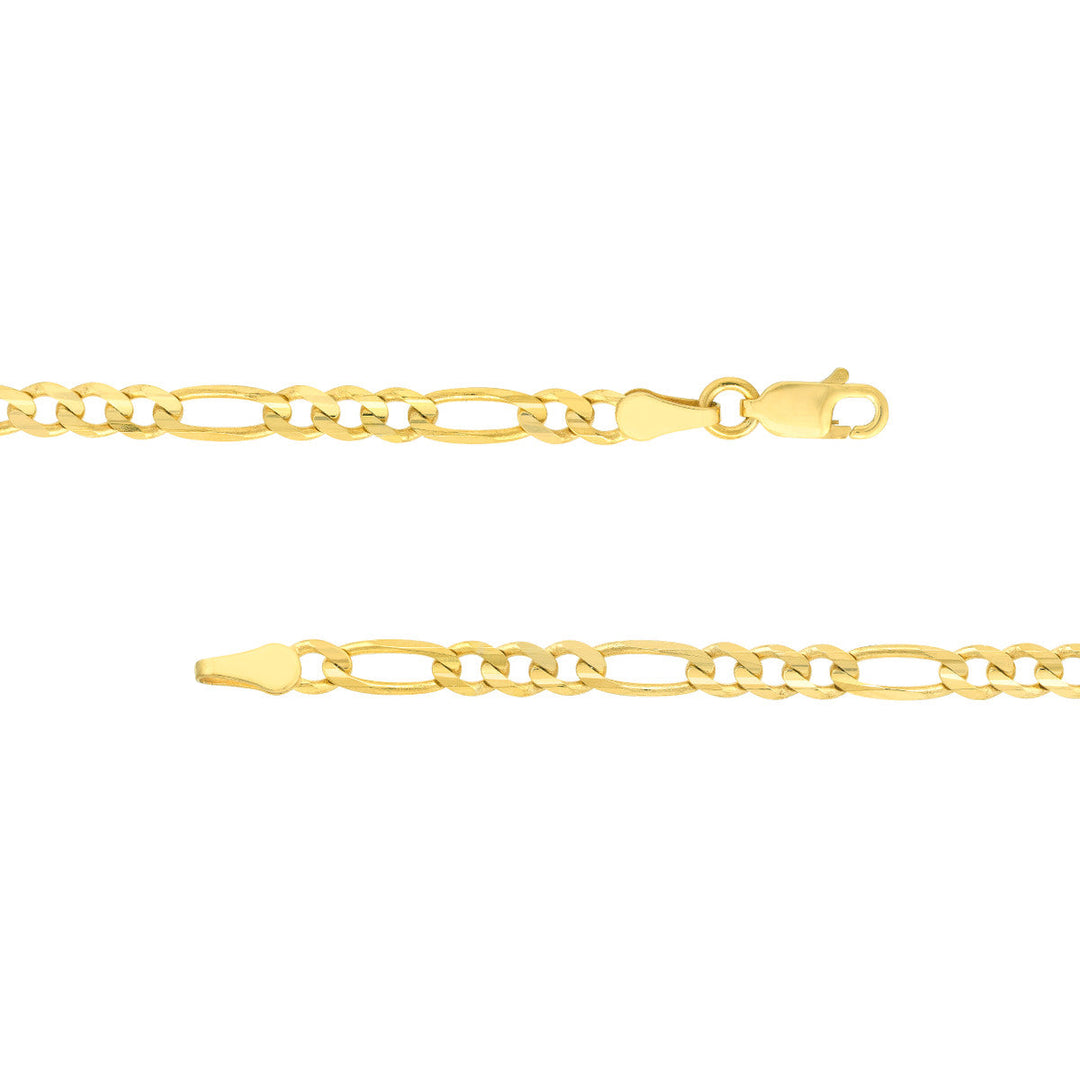 Chain - 14K Yellow Gold 3.9mm 24 Inch Concave Figaro Chain