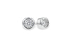 DIAMOND JEWELRY - 14K White Gold .10ct Round Illusion Bezel Diamond Stud Earrings.