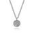 14K White Gold .10cttw Round Diamond Pave Disc Pendant on a 17.5 inch chain