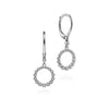 DIAMOND JEWELRY - 14K White Gold .28cttw Diamond Open Circle Drop Earrings With Lever Backs