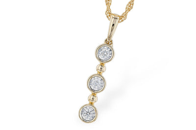 DIAMOND JEWELRY - 14K Yellow Gold .08cttw Diamond Illusion Bezel Drop Necklace.