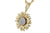 14K Yellow Gold .10cttw Diamond Flower Necklace