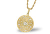 DIAMOND JEWELRY - 14K Yellow Gold Round Disc .24cttw Diamond Necklace