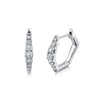 EARRINGS - 14K White Gold 0.49cttw Diamond Hexagon Huggie Earrings