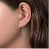 EARRINGS - 14K White Gold .11cttw Diamond Bar Drop Earrings With Lever Backs