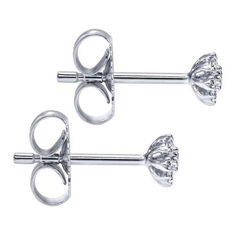 EARRINGS - 14K White Gold .11cttw Spread Cluster Round Diamond Stud Earrings