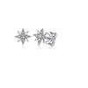EARRINGS - 14K White Gold .12cttw Diamond Star Stud Earrings