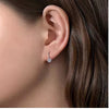 EARRINGS - 14K White Gold .13cttw Diamond Circle Earrings With Leverbacks