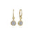14K White & Yellow Gold .29cttw Diamond Cluster Bujukan Lever Back Earrings