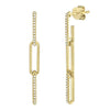 EARRINGS - 14K Yellow Gold 0.17cttw Diamond Paper Clip Link Earrings