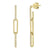 14K Yellow Gold 0.17cttw Diamond Paper Clip Link Earrings
