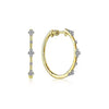 Earrings - 14K Yellow Gold .13cttw Diamond Cluster Hoop Earrings