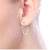 Earrings - 14K Yellow Gold .13cttw Diamond Cluster Hoop Earrings