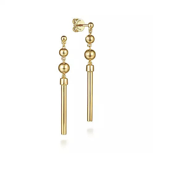 Earrings - 14K Yellow Gold Bujukan Drop Earrings