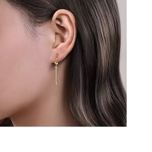 Earrings - 14K Yellow Gold Bujukan Drop Earrings