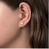 Earrings - 14K Yellow Gold Fresh Water Bujukan Beaded Halo Pearl Stud Earrings