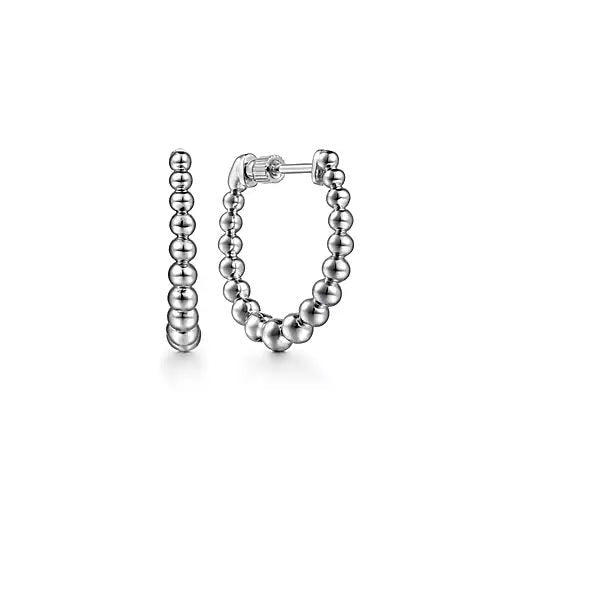 EARRINGS - Sterling Silver Graduated 20mm Bujukan Screwback Hoop Earrings