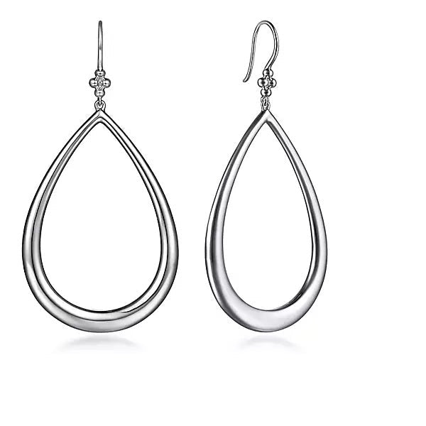 EARRINGS - Sterling Sliver Fish Wire Teardrop Drop Earrings