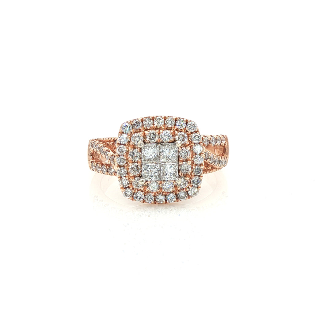 Actual natural diamond ring, stock 100-784