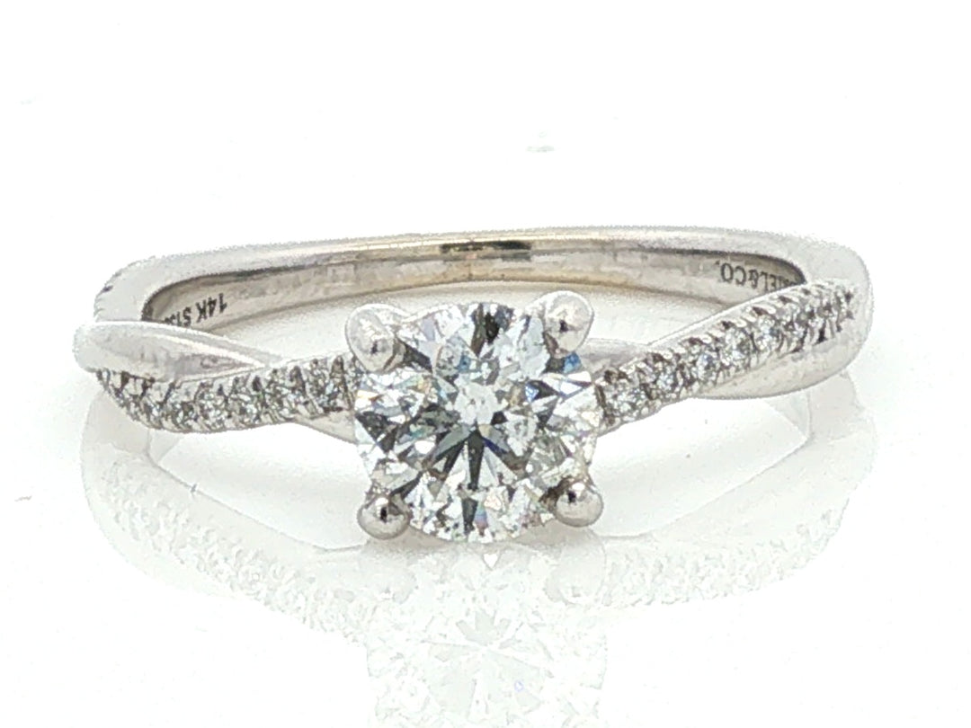 Grace 0.87 cttw Natural Diamond Crossover Ring in 14K White Gold; stock 100-922