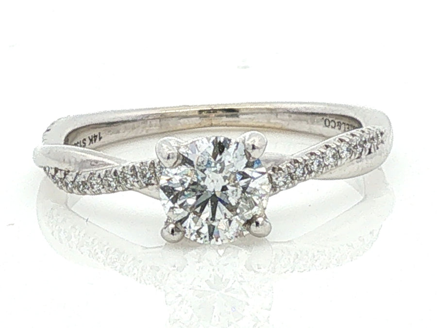 Grace 0.87 cttw Natural Diamond Crossover Ring in 14K White Gold; stock 100-922