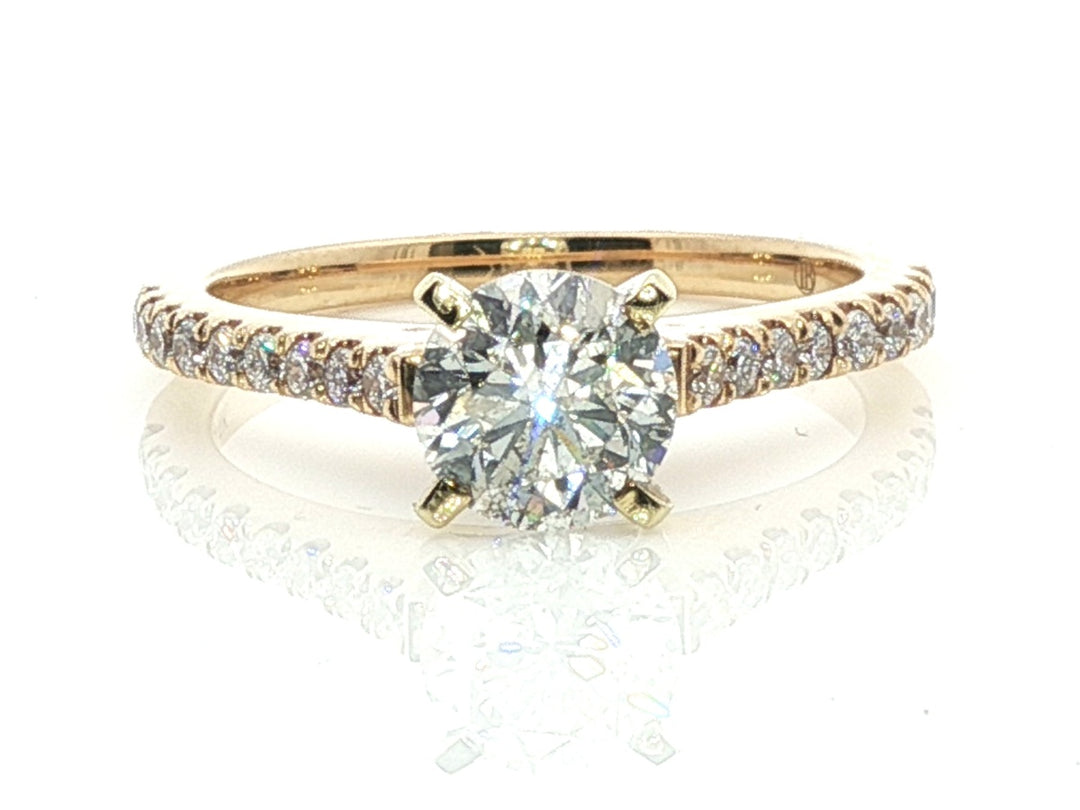 1.26 cttw Natural Round Diamond Pavé Ring in 14K Yellow Gold; stock 100-1003