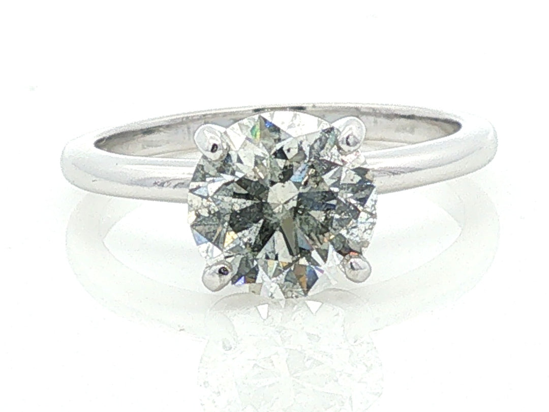 2.02 ct Natural Round Diamond Solitaire in 14K White Gold; stock 100-1010