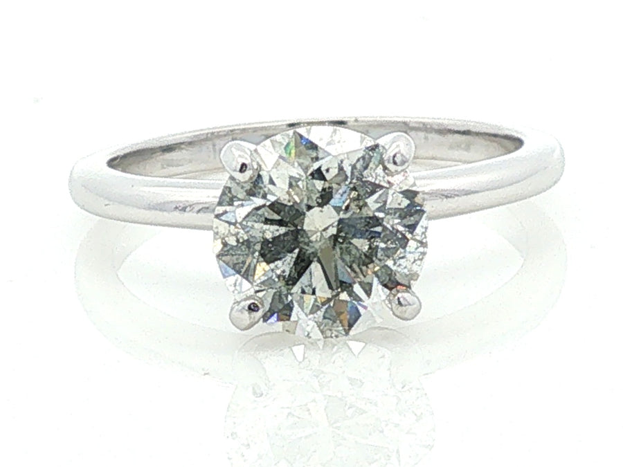 2.02 ct Natural Round Diamond Solitaire in 14K White Gold; stock 100-1010