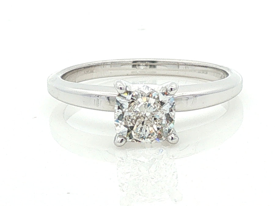 0.92 ct Natural Cushion-Cut Diamond Ring in 14K White Gold; stock 100-1013