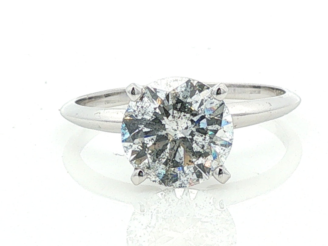 2.20 ct Natural Round Diamond Solitaire in 14K White Gold; stock 100-1014