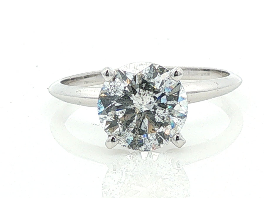 2.20 ct Natural Round Diamond Solitaire in 14K White Gold; stock 100-1014