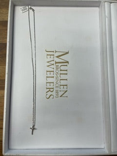 Sterling Silver Twogether Two-Stone Diamond Cross Necklace