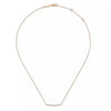 Necklace - 14K Rose Gold Curved .10cttw Diamond Bar Necklace With Pave Set Diamonds