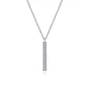 Necklace - 14K White Gold .07cttw Diamond Drop Bar Necklace